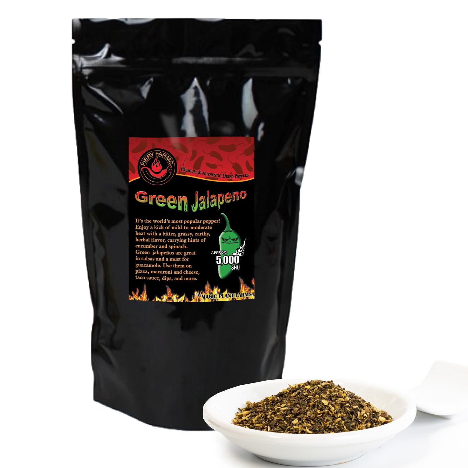 Granulated Green Jalapeño Pepper by Magic Plant, 5 Lb Bulk - 2.5K-8K SHU | Tangy Bright Flavor | Add Global Zing to Any Dish