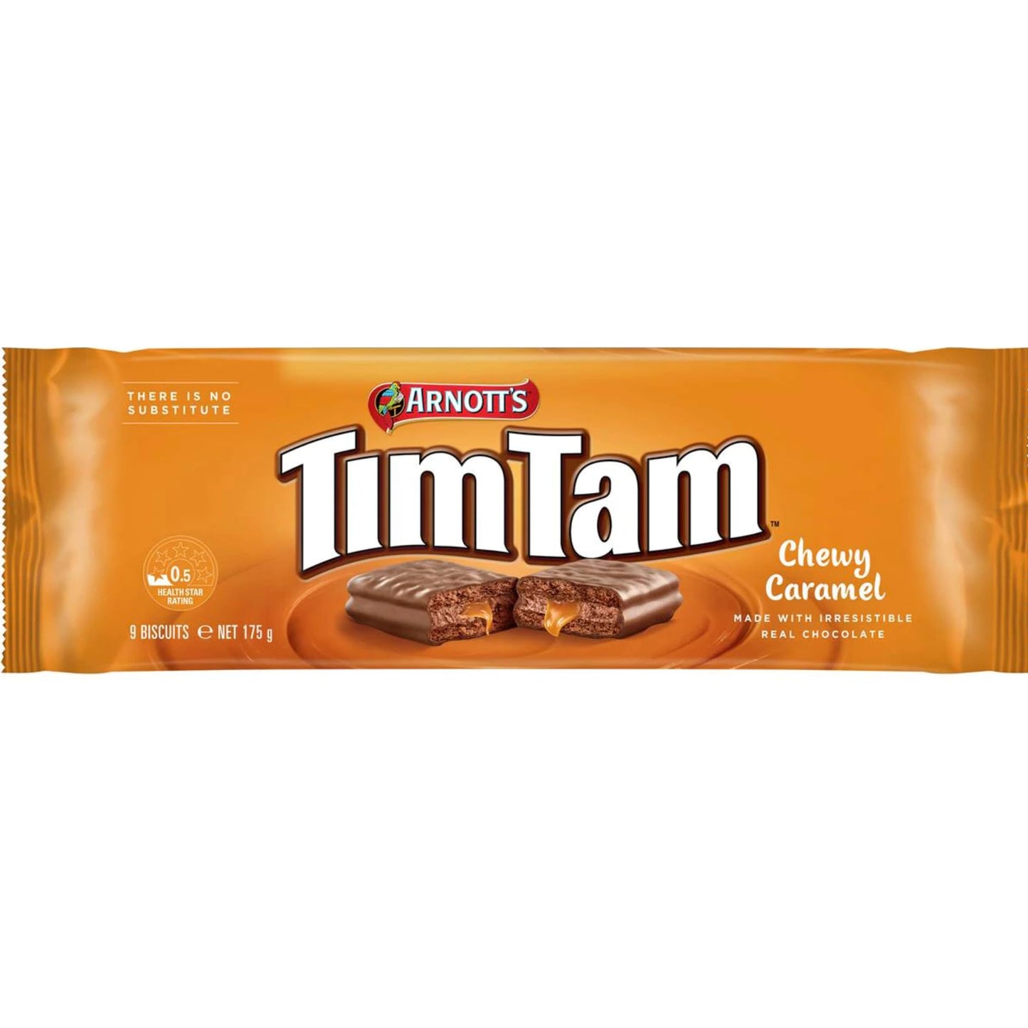 Arnott’s Tim Tam Chewy Caramel Chocolate Biscuits - 4 Pack (175g Each) - Made in Australia - Classic Australian Treat