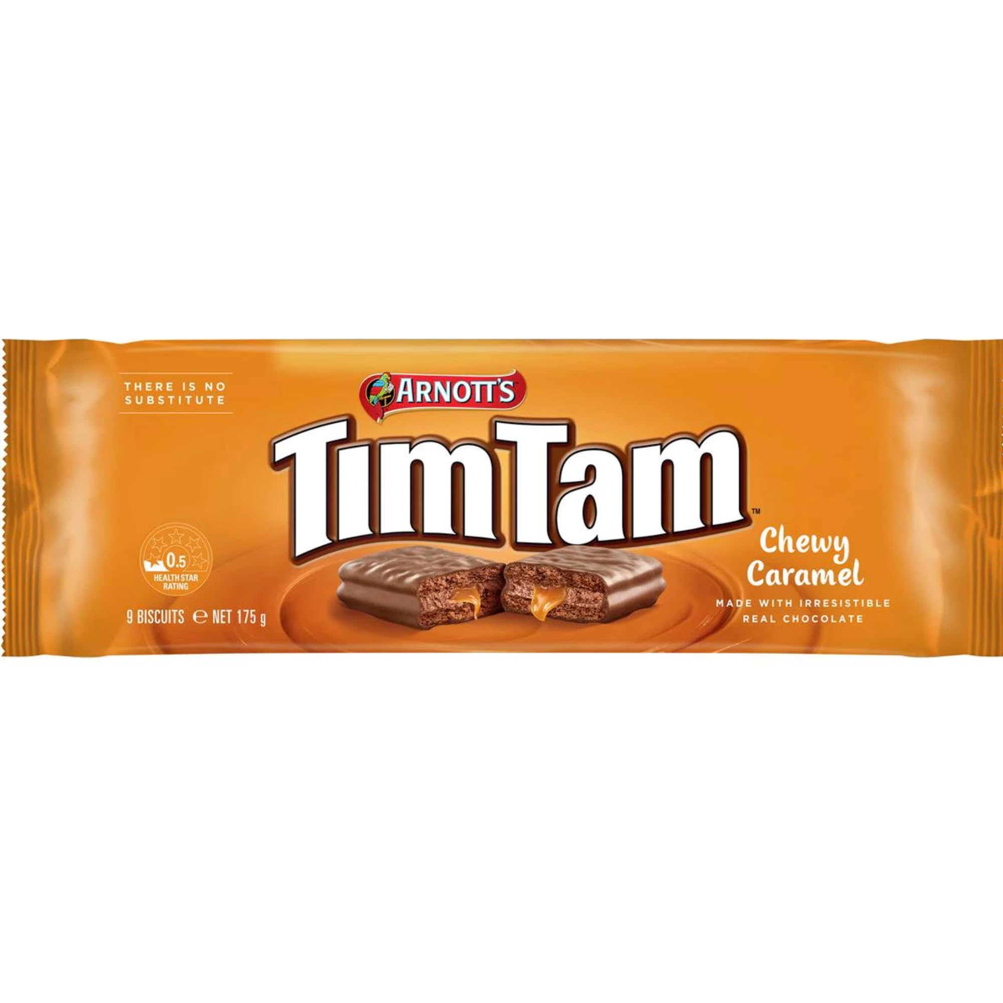Arnott’s Tim Tam Chewy Caramel Chocolate Biscuits - 4 Pack (175g Each) - Made in Australia - Classic Australian Treat