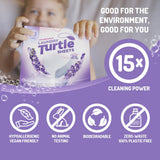 Laundry Turtle - Lavender Laundry Sheets Up to 100 Machine Loads - Strips, Travel Size, 50 Non Toxic Laundry Detergent Sheets, Fresh Scent Washing