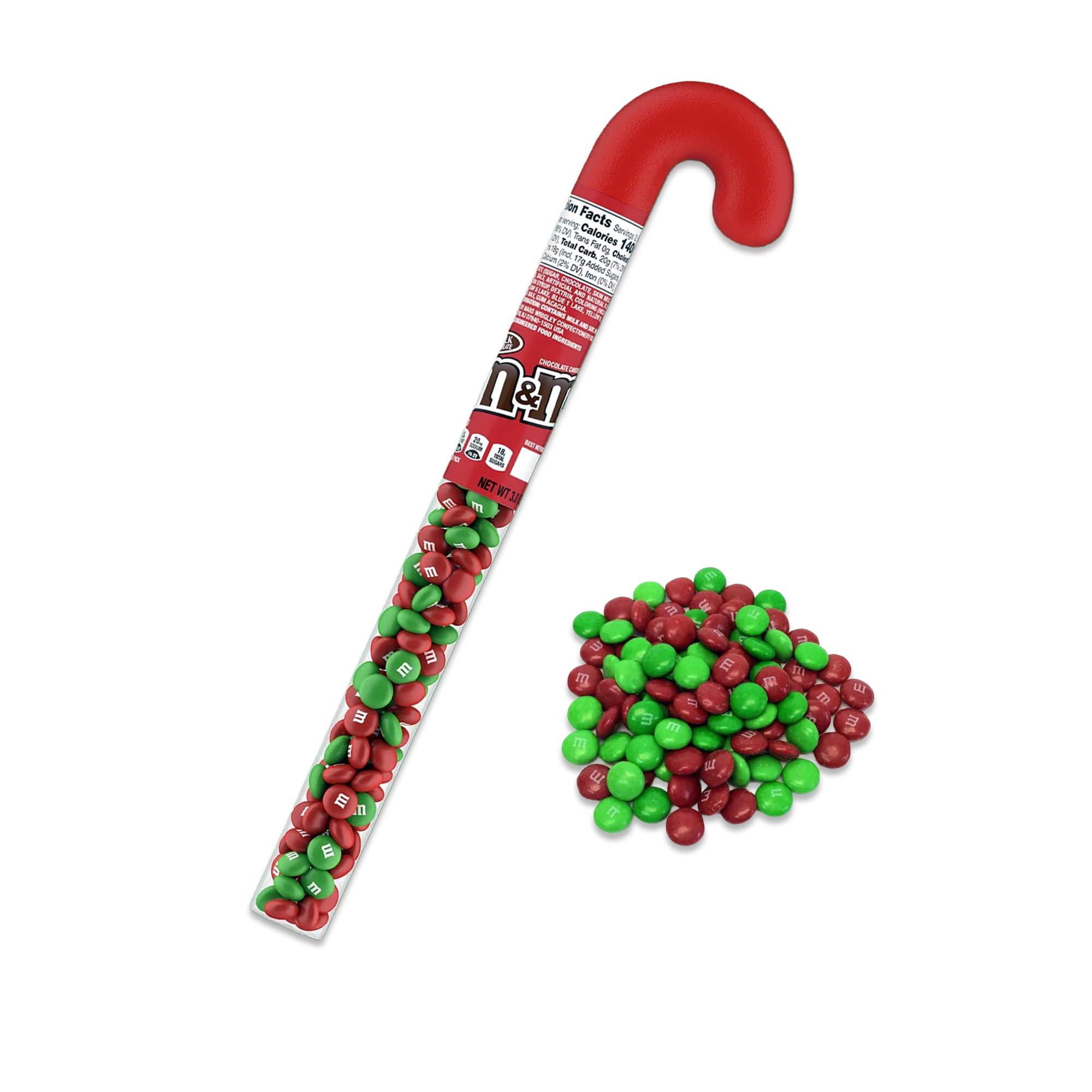 Snackivore Mini Snickers Candy Cane Tube, Christmas Skittles Filled Candy Cane Tube, and Christmas M Ms Candy Cane Tube- 3 Pack, Christmas Candy Canes
