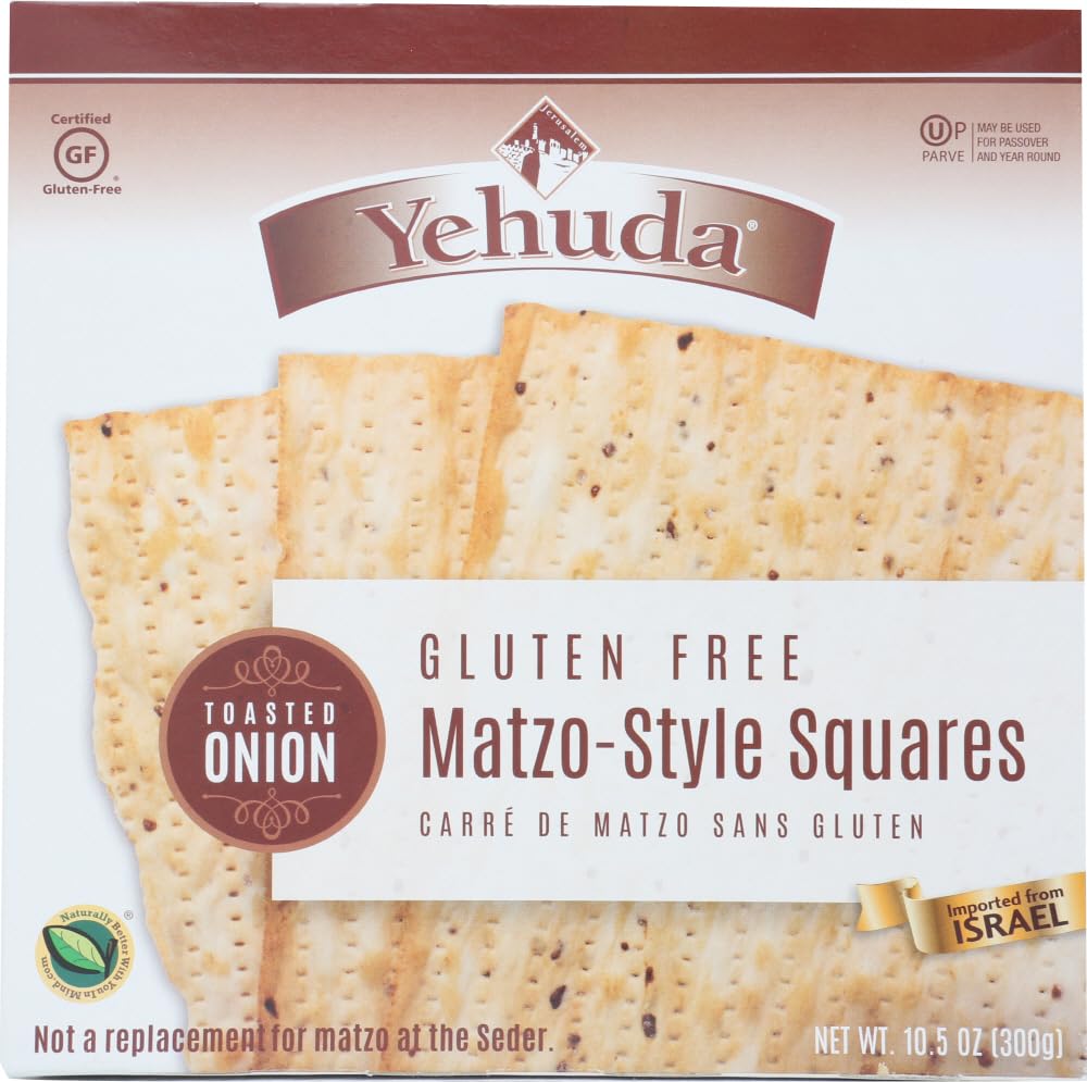 Yehuda Matzos Toasted Onion, Gluten Free 10.5oz (Pack of 3) by Yehuda Matzoh