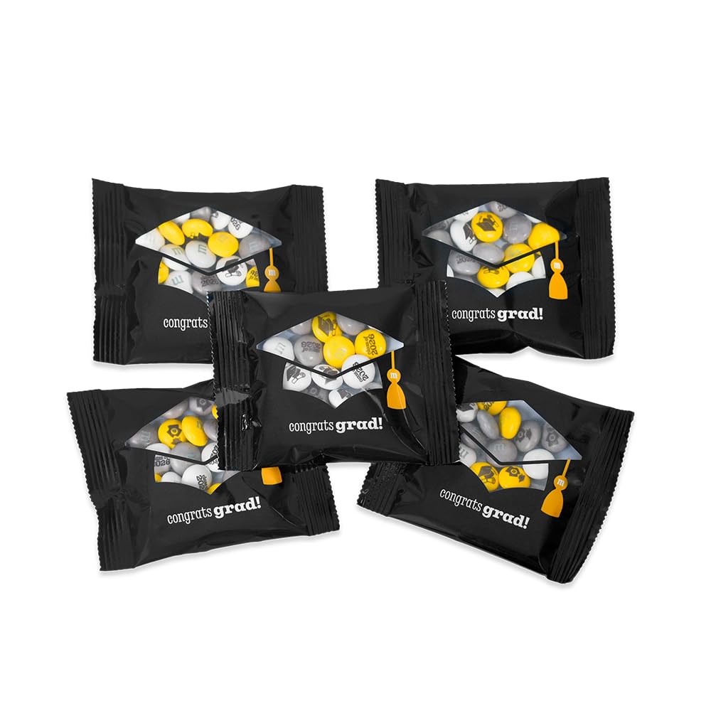 M&M'S Graduation Chocolate Party Favors Set, 30-Count 0.75oz Packs, Class of 2026 M&M'S® Candies with Graduation Hat and Diploma Prints, Grad Party