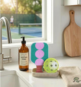 Linhome Pickleball Kitchen Dish Sponges, 2 Pack, Pickleball Paddle & Ball Shapes, Durable Layered Sponges, Non-Scratch, Quick-Dry, Fun Kitchen Gift
