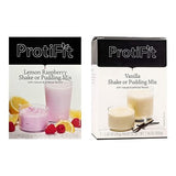 PROTIFIT - High Protein Lemon Raspberry & Vanilla Pudding & Shake Mix 2 Pack, 15g Protein, Low Calorie, Low Fat, Low Carb, Aspartame Free, Idea