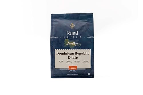 Rural Coffee Dominican Republic Estate Ground Drip Coffee, 12 Oz, 100% Arabica, Medium-Dark Roast, Juncalito Origin