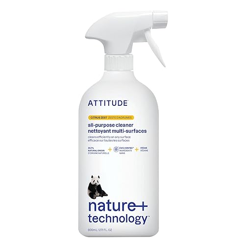 ATTITUDE All Purpose Cleaner Spray, EWG Verified, Vegan, Made with 94% Plant-Based Ingredients, Streak-Free for Kitchen, Bathroom, Glass & More
