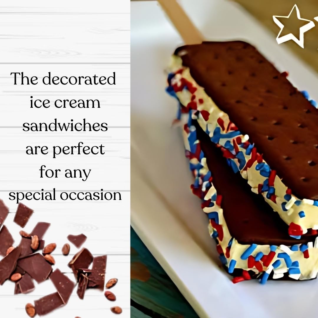 Jellybean Foods Ice Cream Sandwich Wafers - Crispy Chocolate Wafers For Ice Cream Sandwiches - Rectangular Sandwich Wafers - Chocolate Cookies