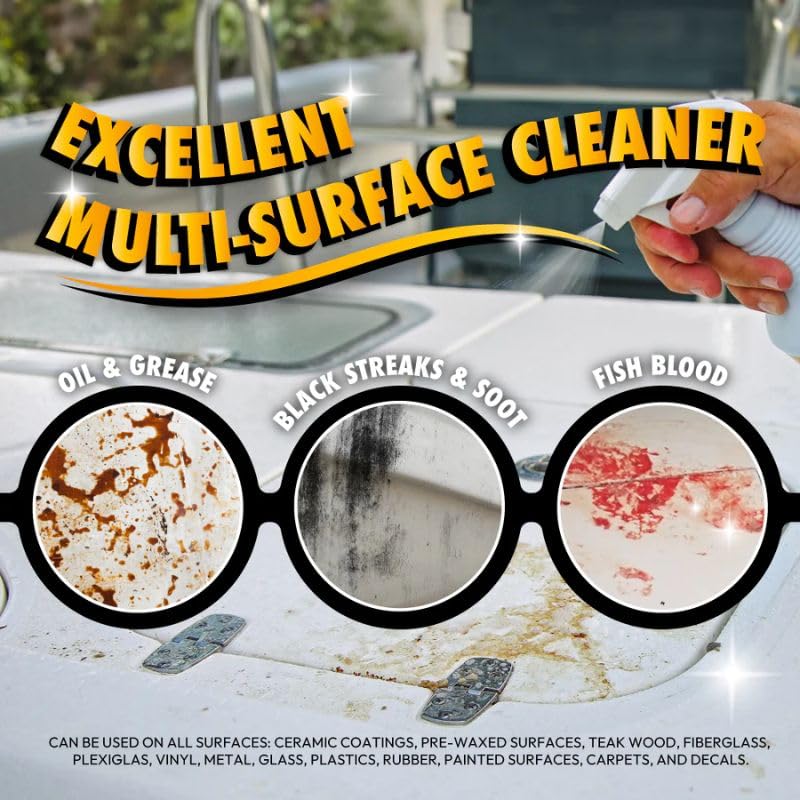 Booyah Clean All Purpose Cleaner Degreaser - Removes Grime, Stains, Fish Blood, Oil, Grease, Black Streaks, and Soot - Meets EPA Safer Choice Direct