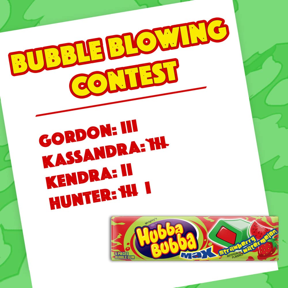 Hubba Bubba HUBBA BUBBA Max Strawberry Watermelon Bubble Gum 5 Piece Pa, 5 CT