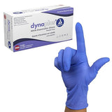 Dynarex DynaPlus Disposable Nitrile Exam Gloves, Powder-Free, Latex-Free, Strength + Value, Used by Professionals, Blue, Large, 1 Box of 200 DynaPlus