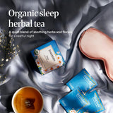 DAKSHIN Organic Sleep Tea Bags | Chamomile, Lavender, Gotu Kola & Licorice Root | Caffeine-Free Bedtime Relaxation Tea | USDA Organic | 16 Tea Bags