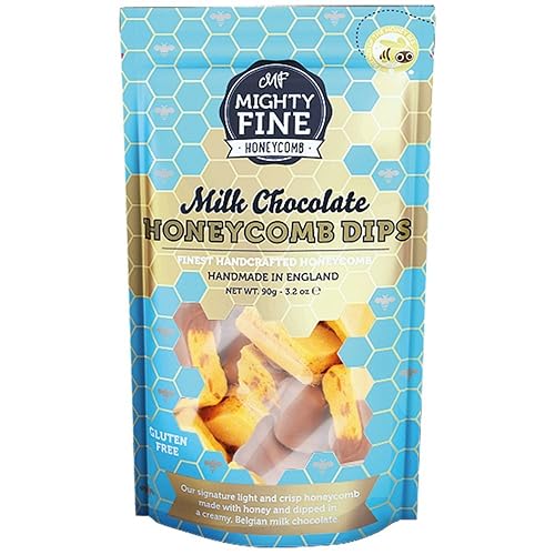 MIGHTY FINE HONEYCOMB Milk Chocolate Honeycomb Dips, 90 GR