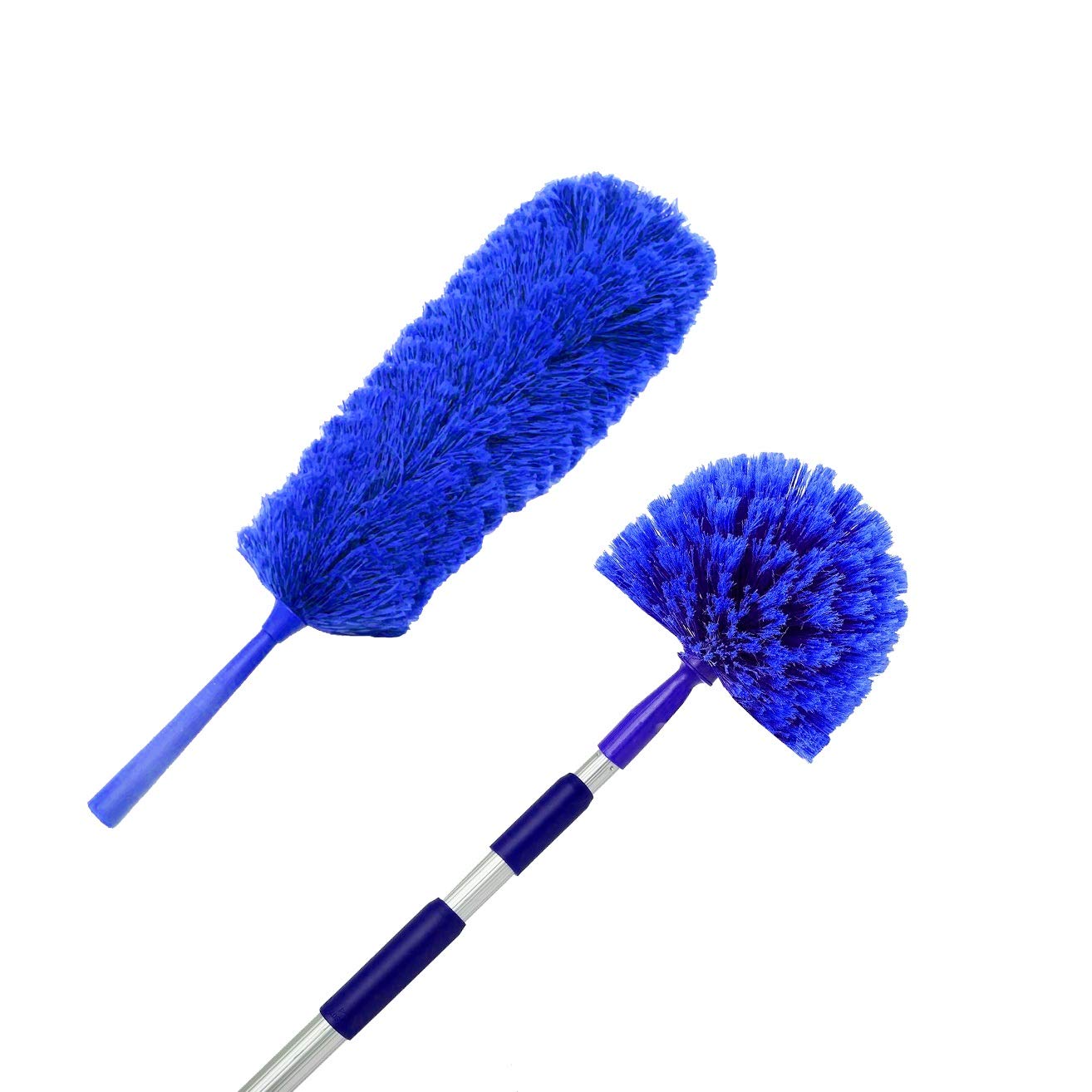 Cobweb Duster with Extension Pole, Plus Size Microfiber Ceiling Fan Duster Extendable 20 feet Reach, 3-Stage Aluminum Telescoping Pole Long Handle