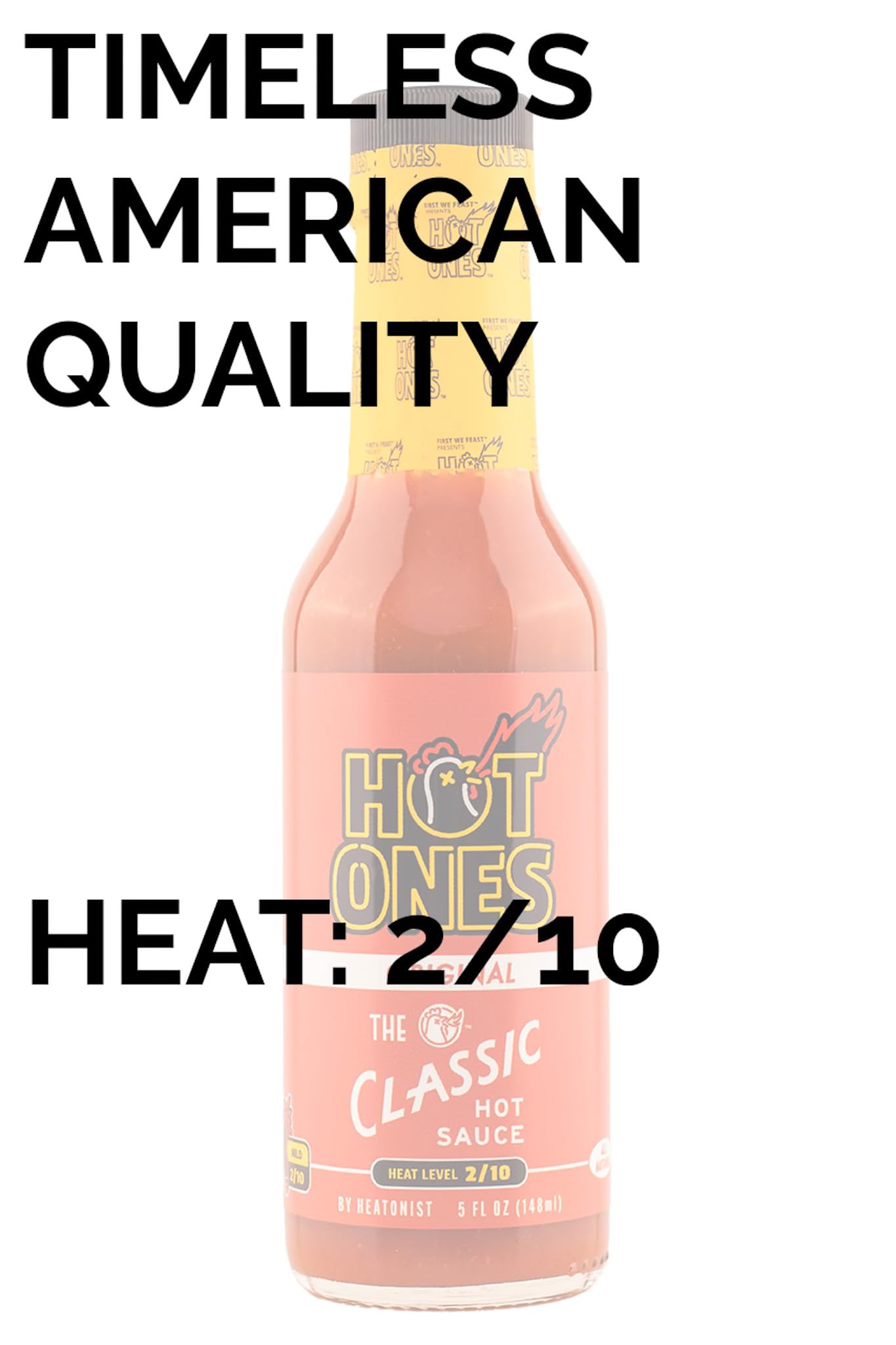 Hot Ones The Classic Hot Sauce Made With Natural Ingredients & Strong Flavors From Organic Chile De Arbol Peppers, 5 fl oz Bottle (1-Pack)