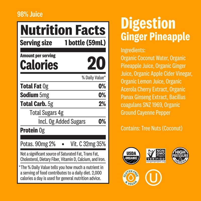 Suja Organic Daily Ritual Shot 30 Count Variety Pack | Immunity, Energy, & Digestion Functional Shots | Cold-Pressed Juice with Live Probiotics |