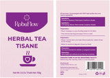 RobuFlow Herbal Tea for Feminine Balance - 20 Tea Bags (3.5 oz) - Natural Blend with Cranberry, Blueberry, Dried Peach, Hawthorn & Roselle - Supports