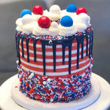 4th of July Sprinkles for Baking Cake, Cookie, Cupcake Decorating - 4th of July Cake Decorations in Red White Blue with Jimmies, Nonpareils, Star Quin