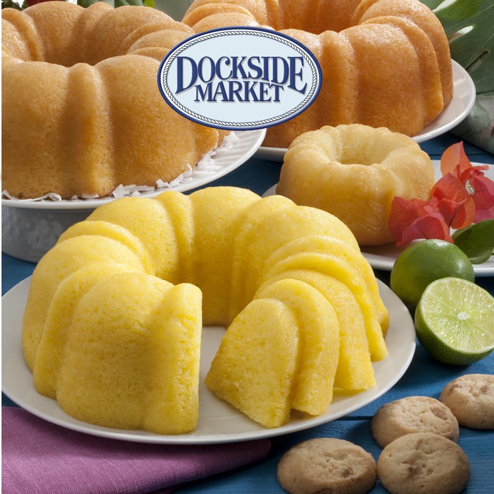 Dockside Market Tropical Mini Sampler Cakes - All natural- Fruit Cakes Combo perfect for Birthday, Gift Basket, Parties or Holidays - Pack of 6 (4 oz