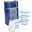 LTWHOME 20-Pack Three-Layer Extra Durable Wave Shape Magic Cleaning Sponge Eraser Multi-Functional Melamine Foam for Kitchen, Bathroom, Wall