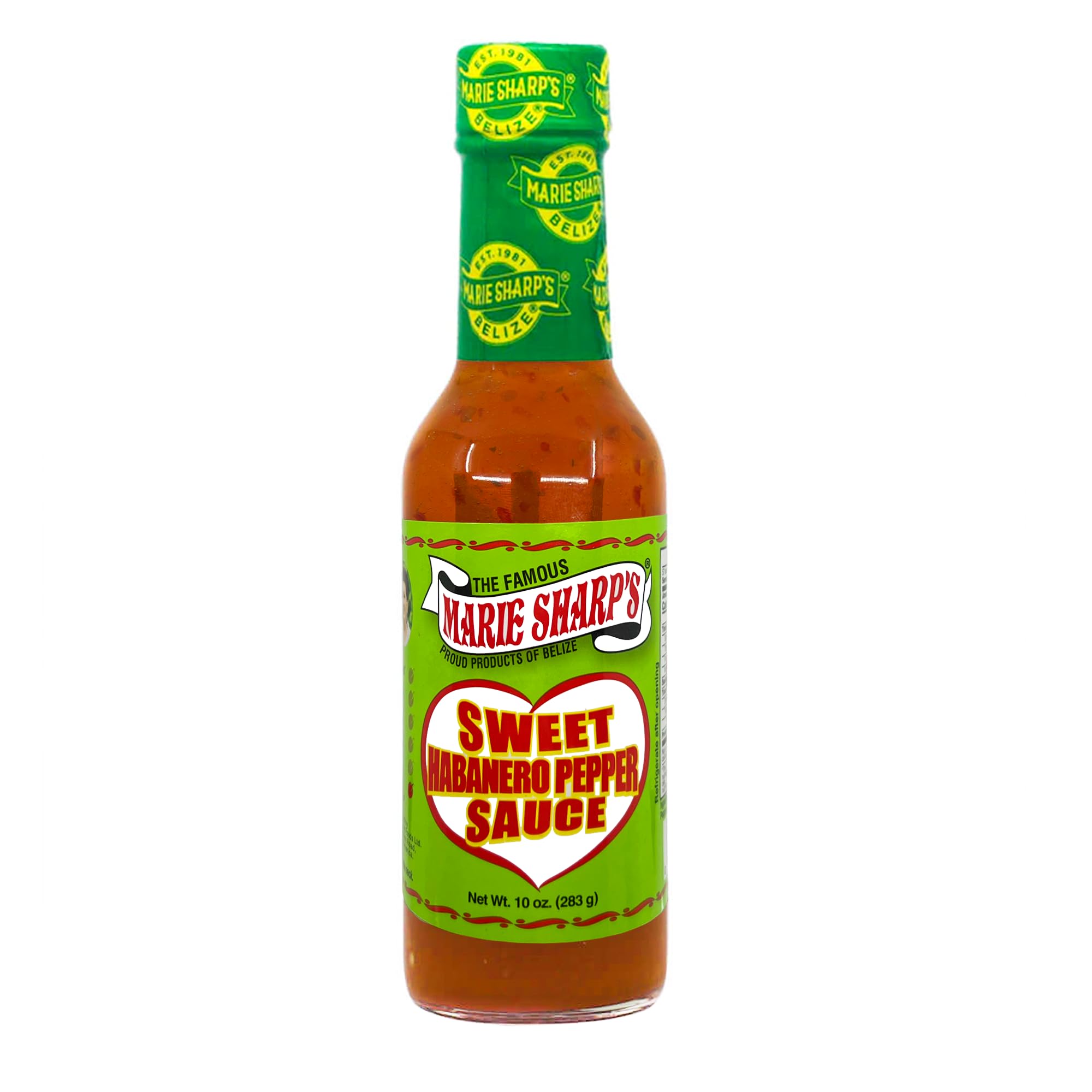 Marie Sharp’s Sweet Habanero Pepper Sauce, 10 oz | Belizean Hot Sauce with Sweet & Spicy Flavor | Perfect for Glazes, Marinades & Dips | All-Natural