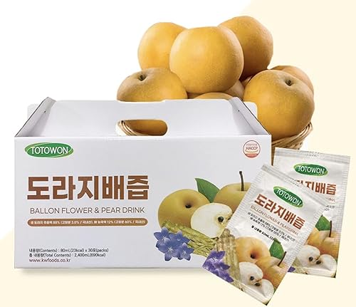 Premium Extract Juice Pouches, Great for Health Benefits (Balloon Flower and Pear, 100ml x 30)