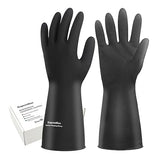 Exprosiflux Heavy-Duty Thick Rubber Cleaning Gloves - 3 Pairs of Extra-Large Black Reusable Waterproof Non-Slip Gloves for Dishwashing and Kitchen