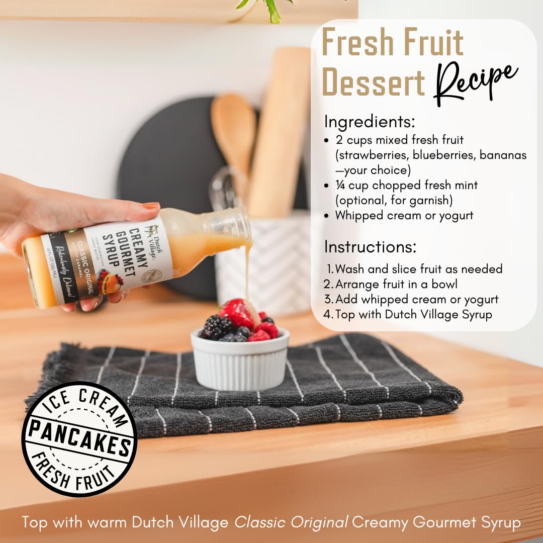Creamy Gourmet Breakfast & Dessert Syrup | Organic Ingredients - Clean Label | No Preservatives, Artificial Flavors, or Corn Syrup | Gluten-Free |