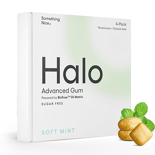 Halo Advanced Remineralizing Gum with Hydroxyapatite - Natural, Sugar Free, nHAp & Xylitol Gum for Healthy Teeth, Enamel Repair & Oral Microbiome