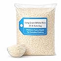 Long White Rice, 25 LB Bulk Bag, Premium White Rice for Cooking, Pantry Staple, Versatile Rice for Everyday Meals 404122