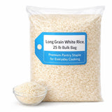Long White Rice, 25 LB Bulk Bag, Premium White Rice for Cooking, Pantry Staple, Versatile Rice for Everyday Meals 404122