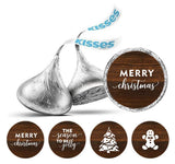 Darling Souvenir 190 Pieces Brown Christmas Party Chocolate Drop Labels - Self-Adhesive Mini Candy Wrappers for Merry Xmas Favors & Decorations, DIY