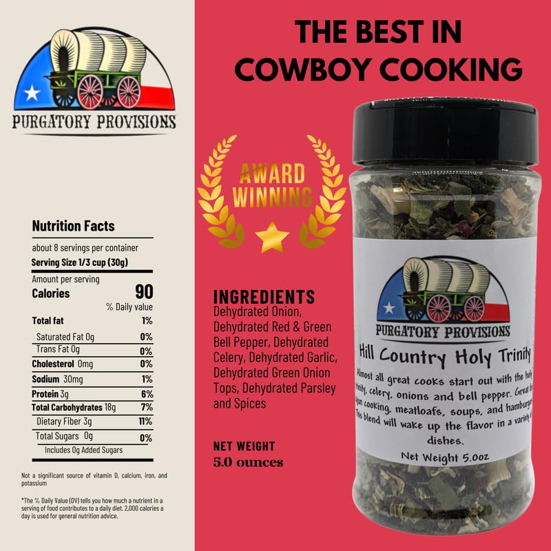 Holy Trinity Seasoning Hill Country by Purgatory Provisions, Spices, Cajun Seasoning, Spices and Seasonings, Seasonings and Spices for Cooking, Creole