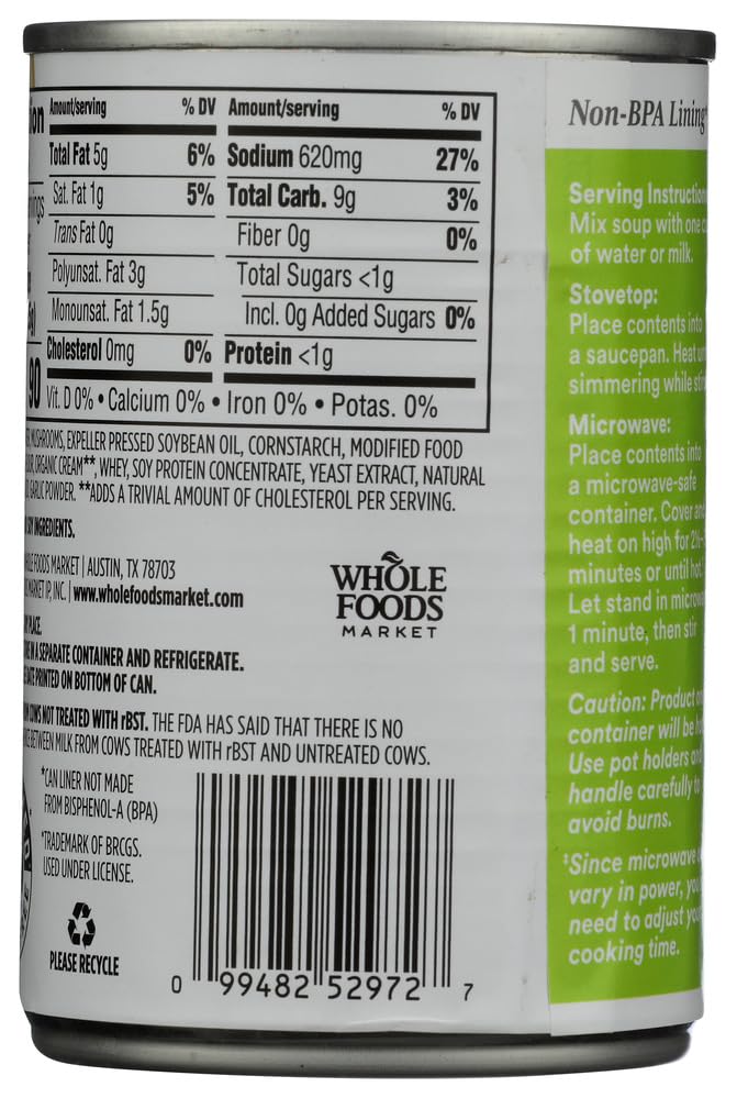 365 by Whole Foods Market, Condensed Cream of Mushroom Soup, 10.5 Ounce