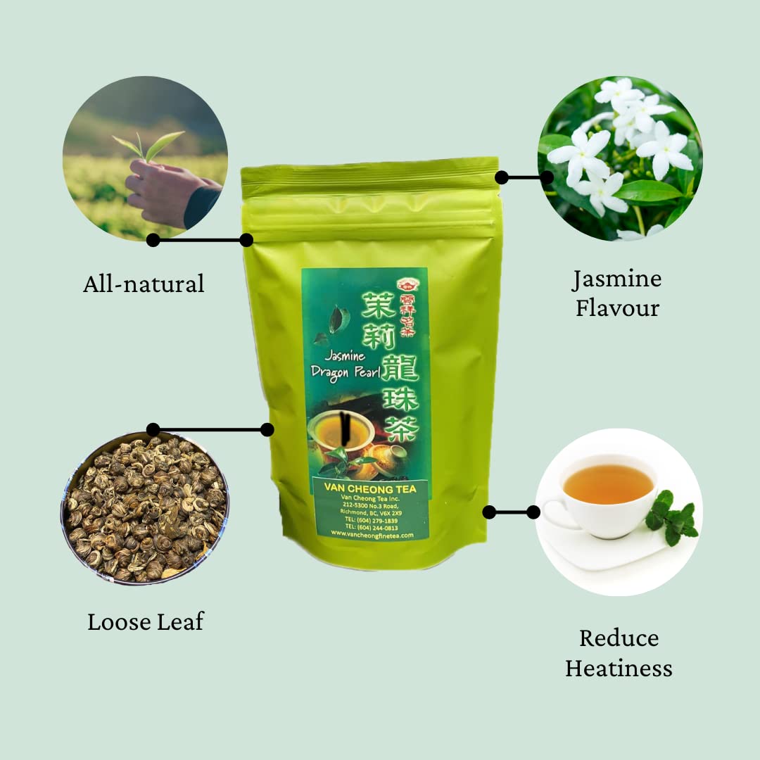 Jasmine Dragon Pearl, 113g - Loose Leaf Green Tea Jasmine Tea - ????? | Van Cheong Tea