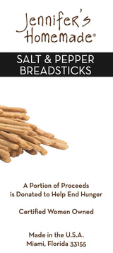 JENNIFERS HOMEMADE Salt & Pepper Breadsticks, VEGAN All Natural, Made with extra virgin olive oil, Crunchy and delicious snack, 5 OZ