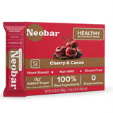 NEOBAR Cherry Cacao Fruit and Nut Bars - Plant-Based Vegan Snack Bars, Gluten Free Dairy Free Snacks, No Added Sugar, No Preservatives, Non-GMO | 12