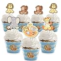Big Dot of Happiness Noah’s Ark - Cupcake Decoration - Baby Shower Cupcake Wrappers and Treat Picks Kit - Set of 24