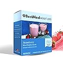 BestMed Weight Loss Strawberry Pudding/Shake Mix - 7/Box | Gluten Free, KETO Friendly, Low Calorie, Low Carb, Vitamin Fortified, Meal Replacement