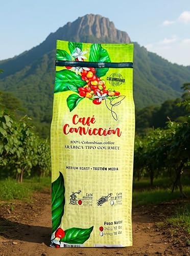Cafe Conviccion - Premium Colombian Coffee 100% Arabica | Medium Roast | Freshly Ground | Specialty Coffee | 340gr/12 oz Resealable Bag