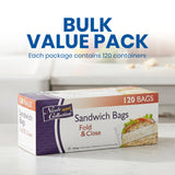 Premium Clear Plastic Flip-Top Sandwich Container - 6.5" x 6" (120 Pc) - Durable & Leakproof Lunch Storage Solution - Perfect for Home, School, or