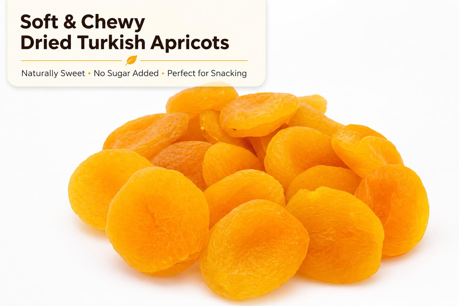 LILA BAZAAR Dried Turkish Apricots, 2 LB - Soft & Chewy Dried Apricots, Naturally Sweet Fruit Snack, No Sugar Added, Resealable Bag