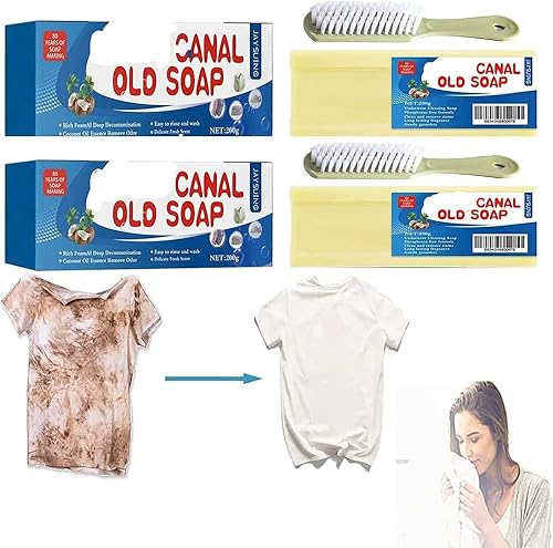 Grand Underwear Cleaning,Canal Old Soap with Brush,Laundry Bars Grand, underwear cleaning, canal old soap long lasting fragrance (2pcs)