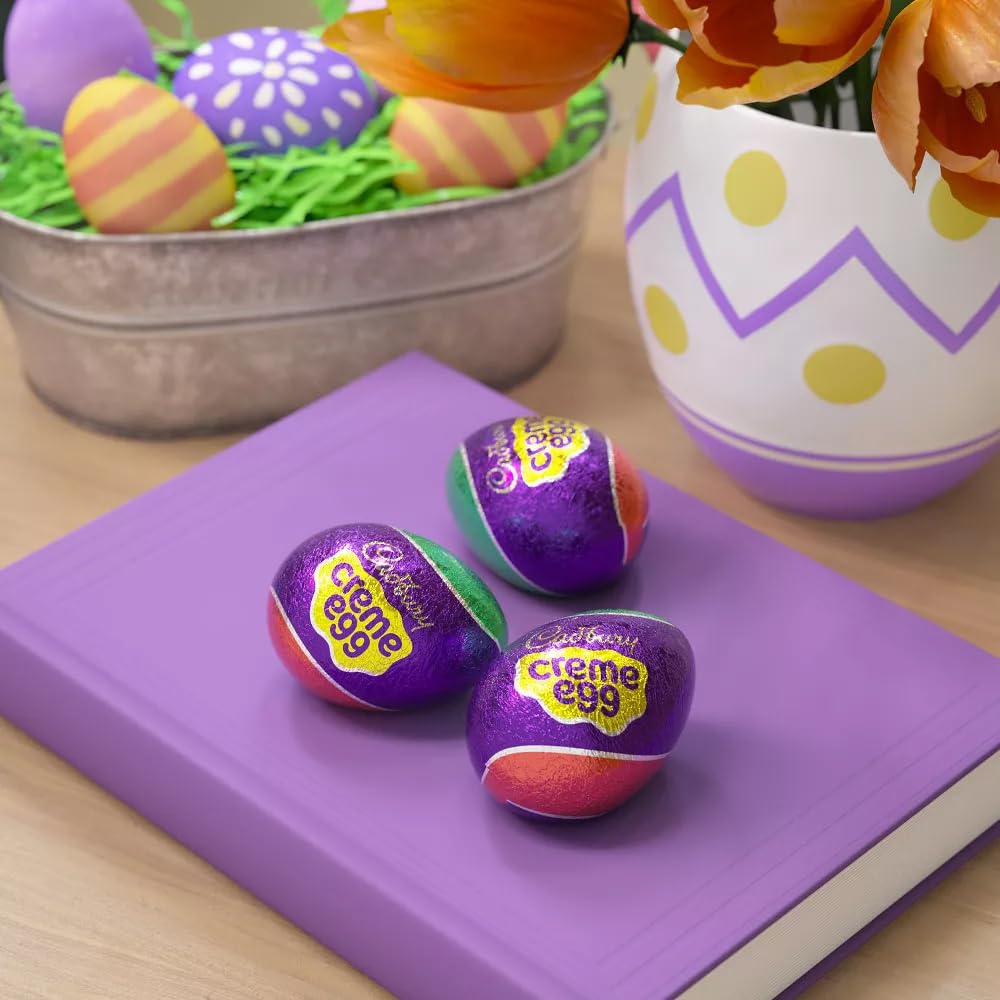 CADBURY Mini Creme Eggs 48 Milk Chocolate Eggs with Soft Fondant Center, Individually Wrapped Easter Candy Bulk Pack - 4 Trays (12 Count Each Tray)