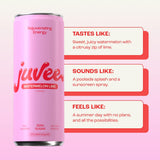 Juvee Rejuvenating Energy Drink - Sugar Free Watermelon Lime Flavor, 12 oz Cans (12-Pack) - 128mg Natural Caffeine, Zero Sugar, Low Calorie, Clean
