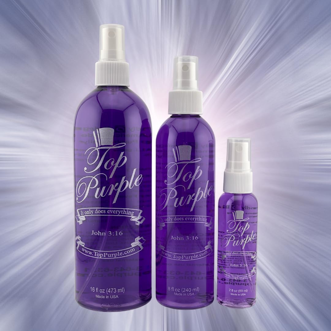Top Purple Jewelry and More Cleaner 16, 8 and 2 Ounce Spray Bottles