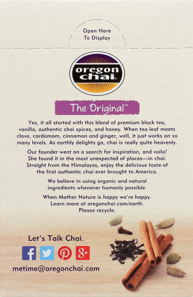 Oregon Chai Original Chai Latte Mix - 3 Pack (24 Packets) On The Go Instant Chai Tea Latte Mix