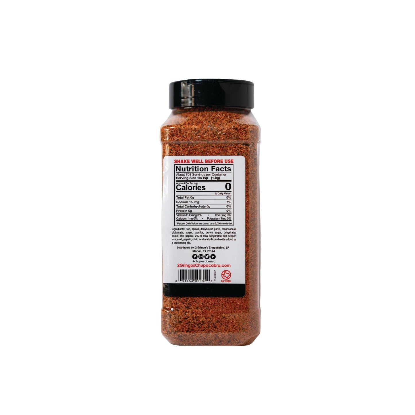 2 Gringos Chupacabra Wing Wub Seasoning, 25 Ounces