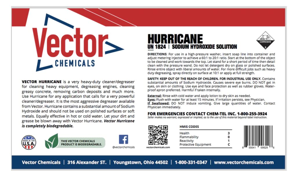 Hurricane Heavy-Duty Degreaser Super Concentrate (Each gallon of super concentrate = up to 50 gallons of high strength cleaner when diluted