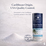 100% Gourmet Fine Sea Salt - Caribbean Sea Salt, Natural & Unrefined, Naturally Mineral-Balanced, Fine Grain Table Salt, Kosher (9 oz)
